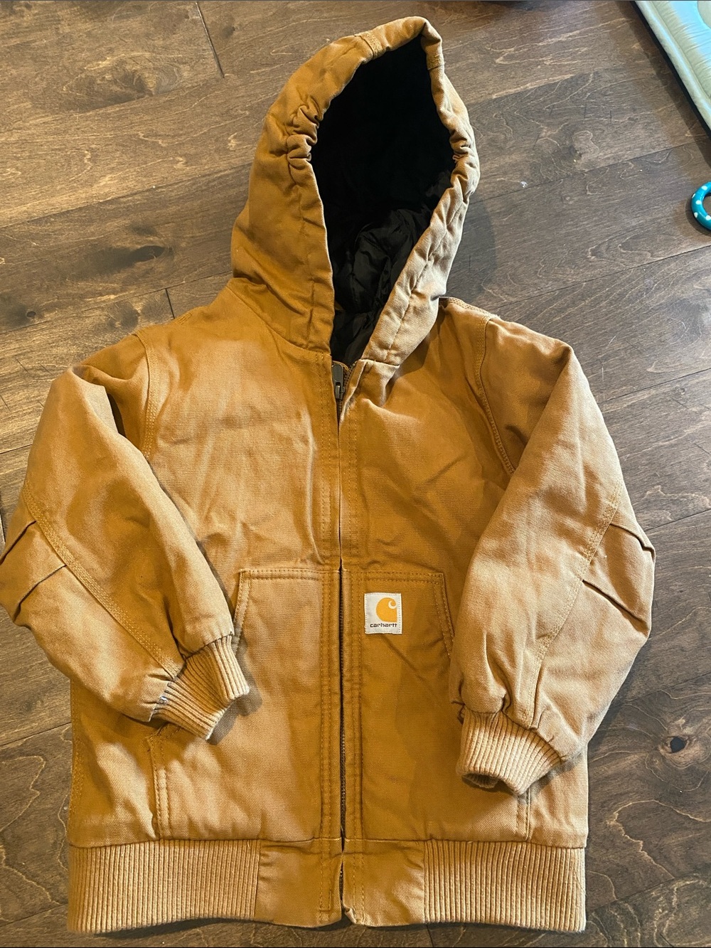 Carhartt Kids Tan Hooded Work Puffer Jacket